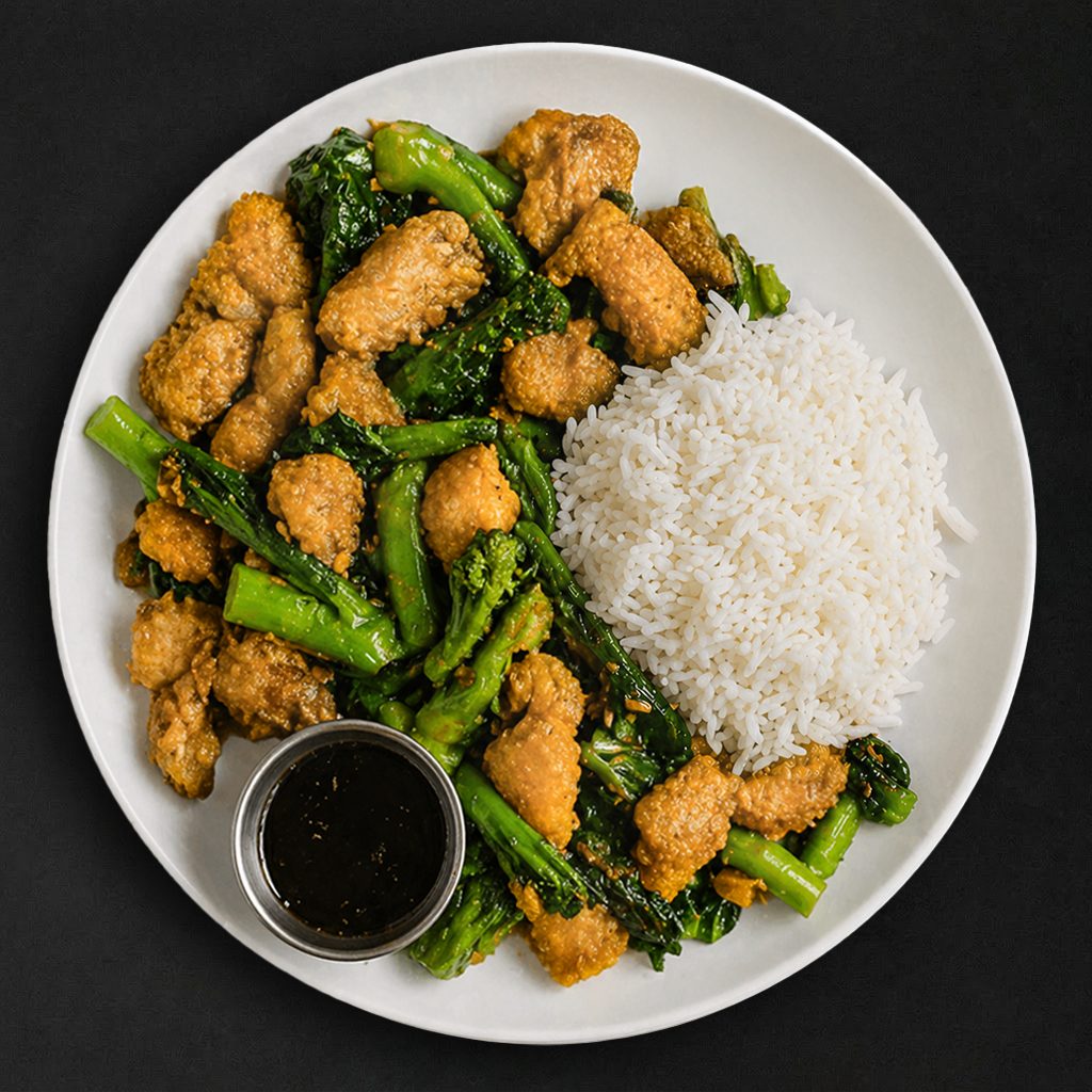 Mookrob Kana-Crispy Belly Gailan.