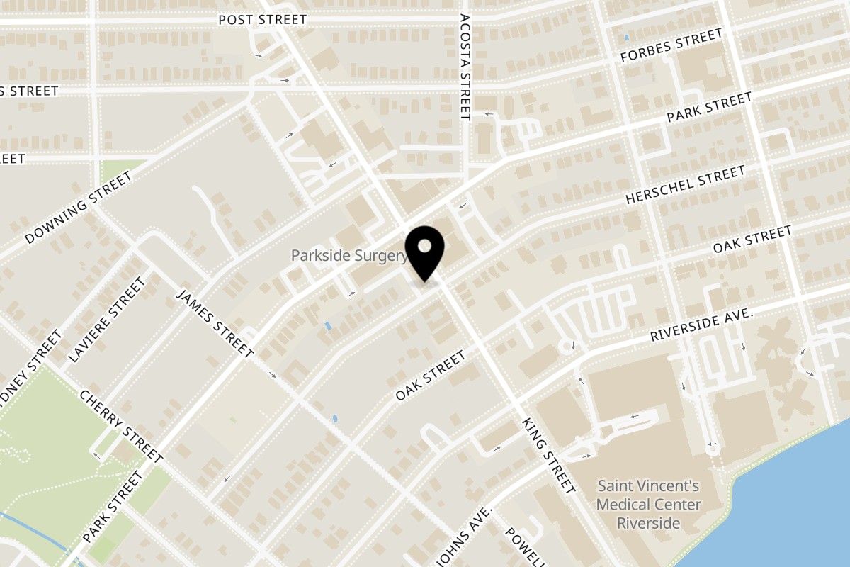 Map showing the location of Pattaya Thai on 1526 King St in Jacksonville
